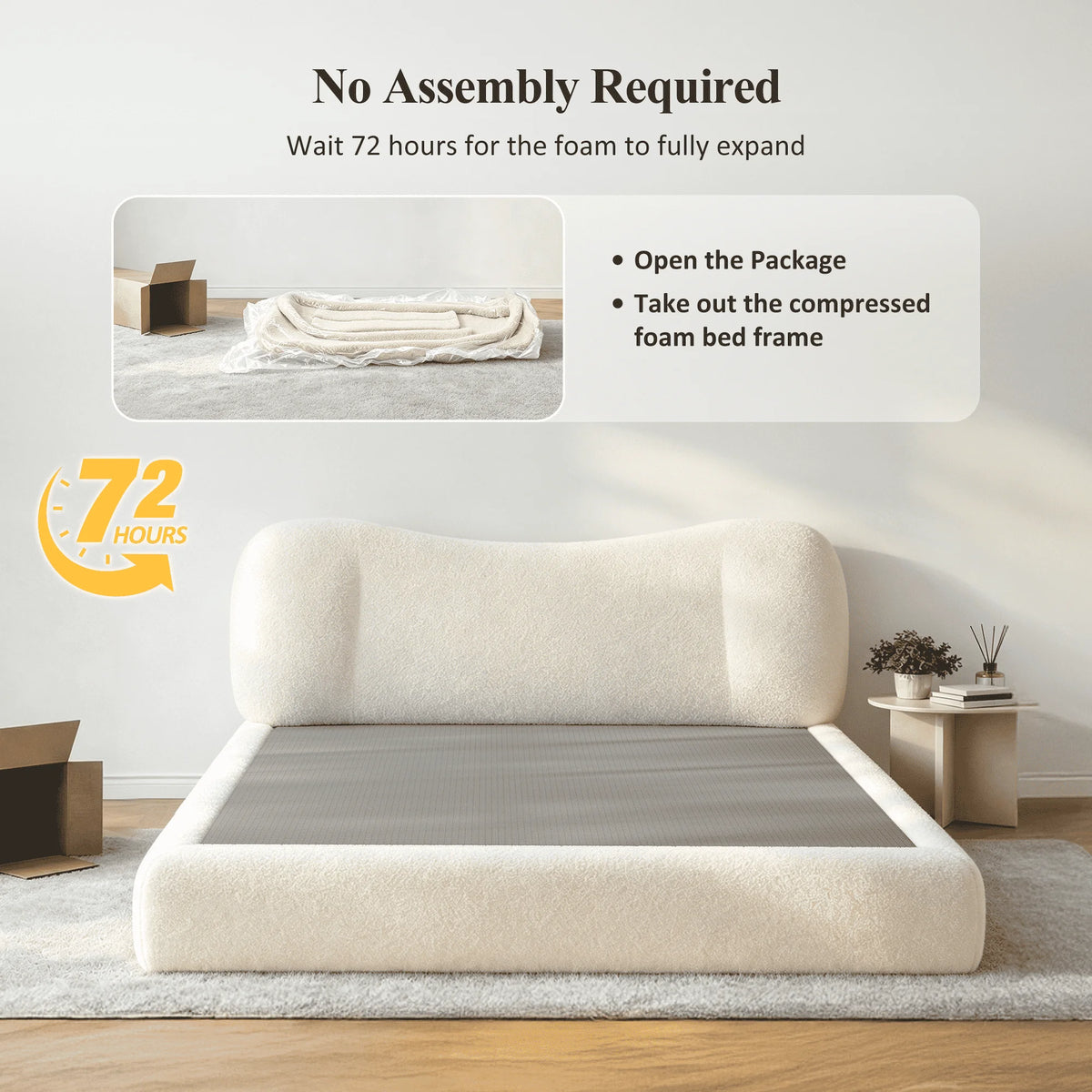 Cloud Bed Frame with Detachable Headboard