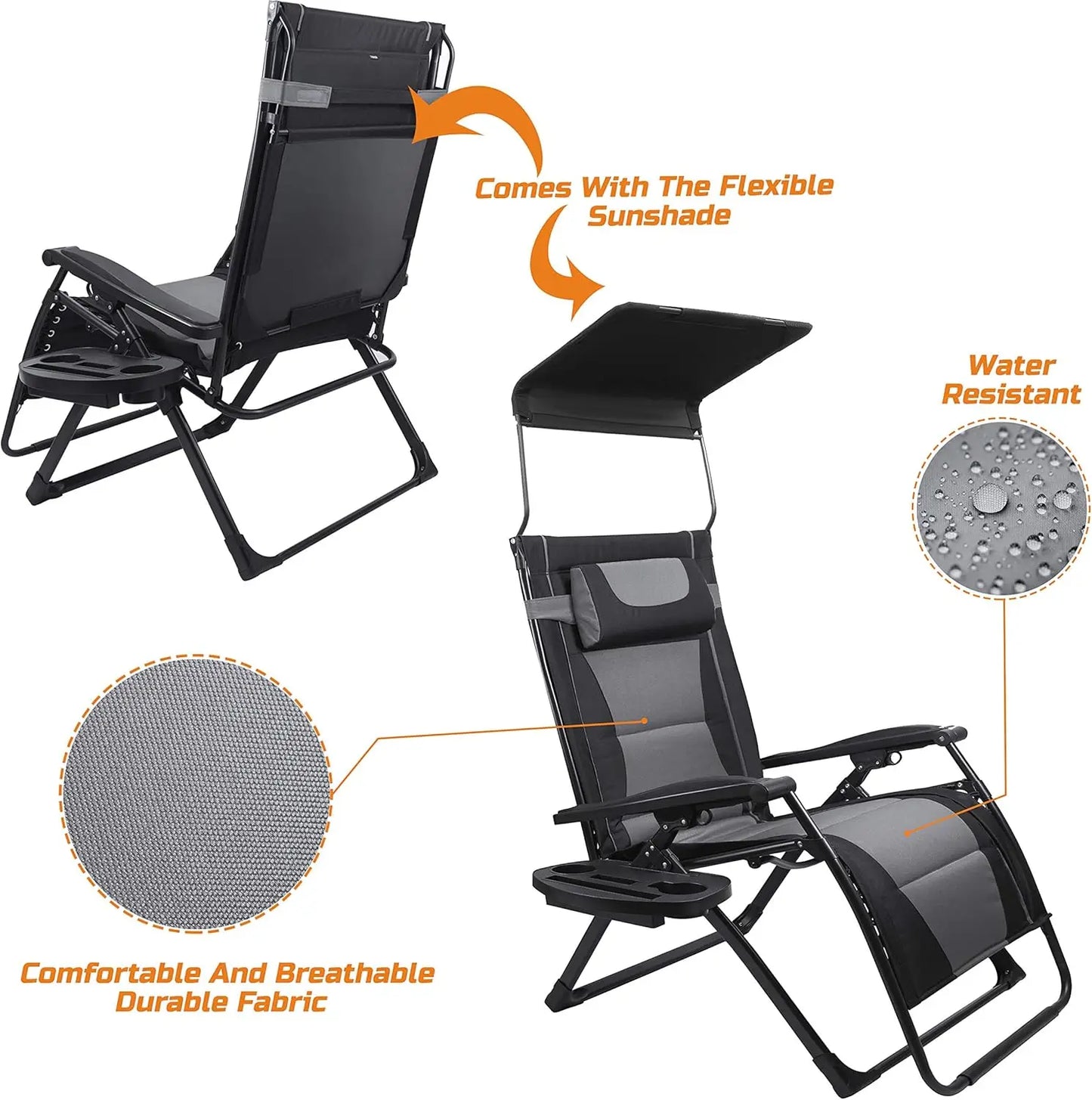 Zero Gravity Extra Wide Reclining Padded Seats