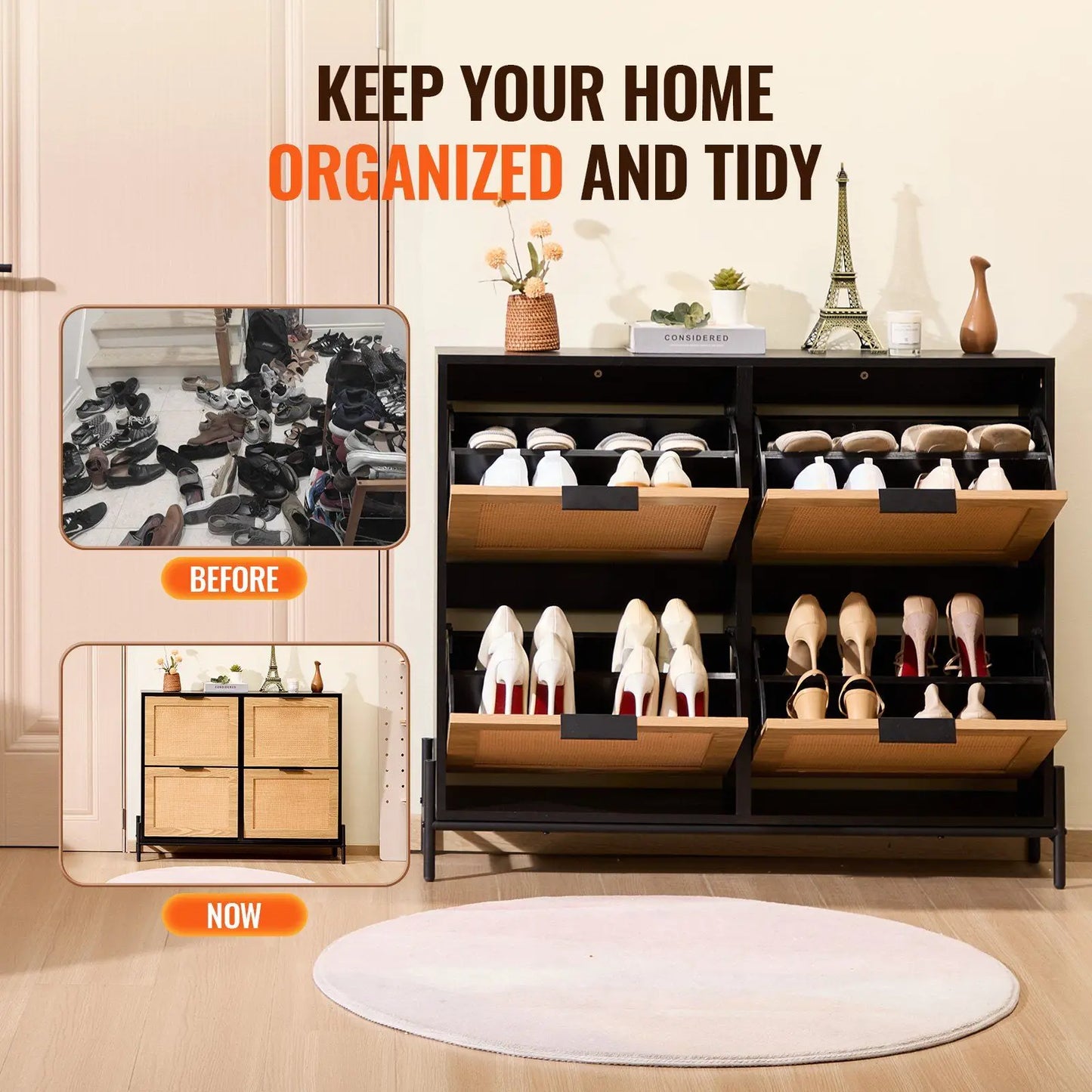 Narrow Metal Entryway Storage Organizer