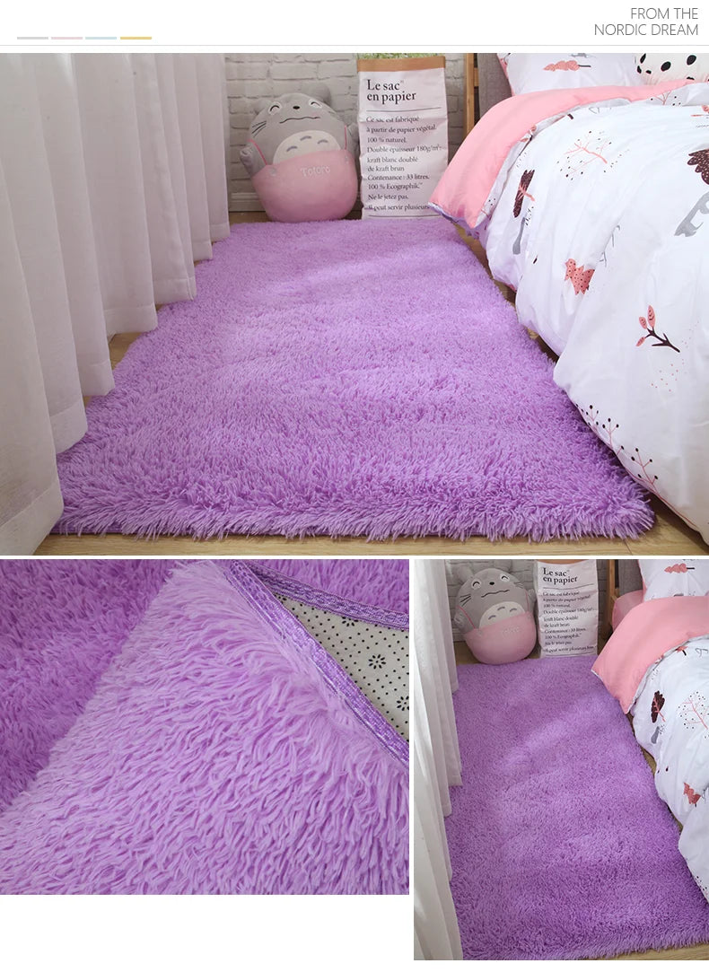 Bedroom Carpet Soft Mat Fluffy Rugs