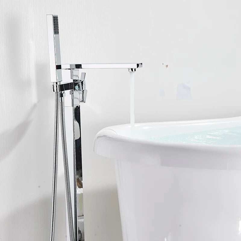 Floor Bathtub Faucet with Hand Shower