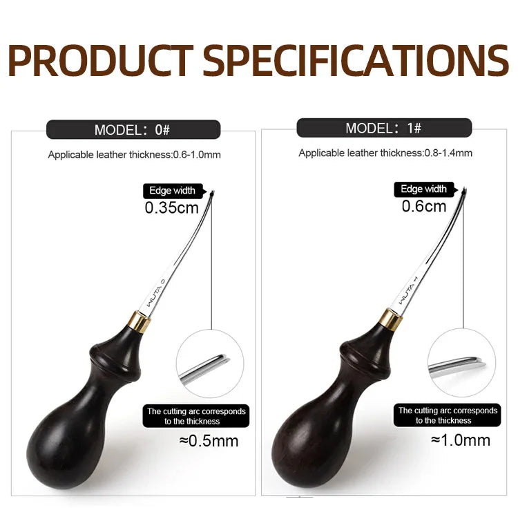Leather Edge Ebony Handle Cutter Edger