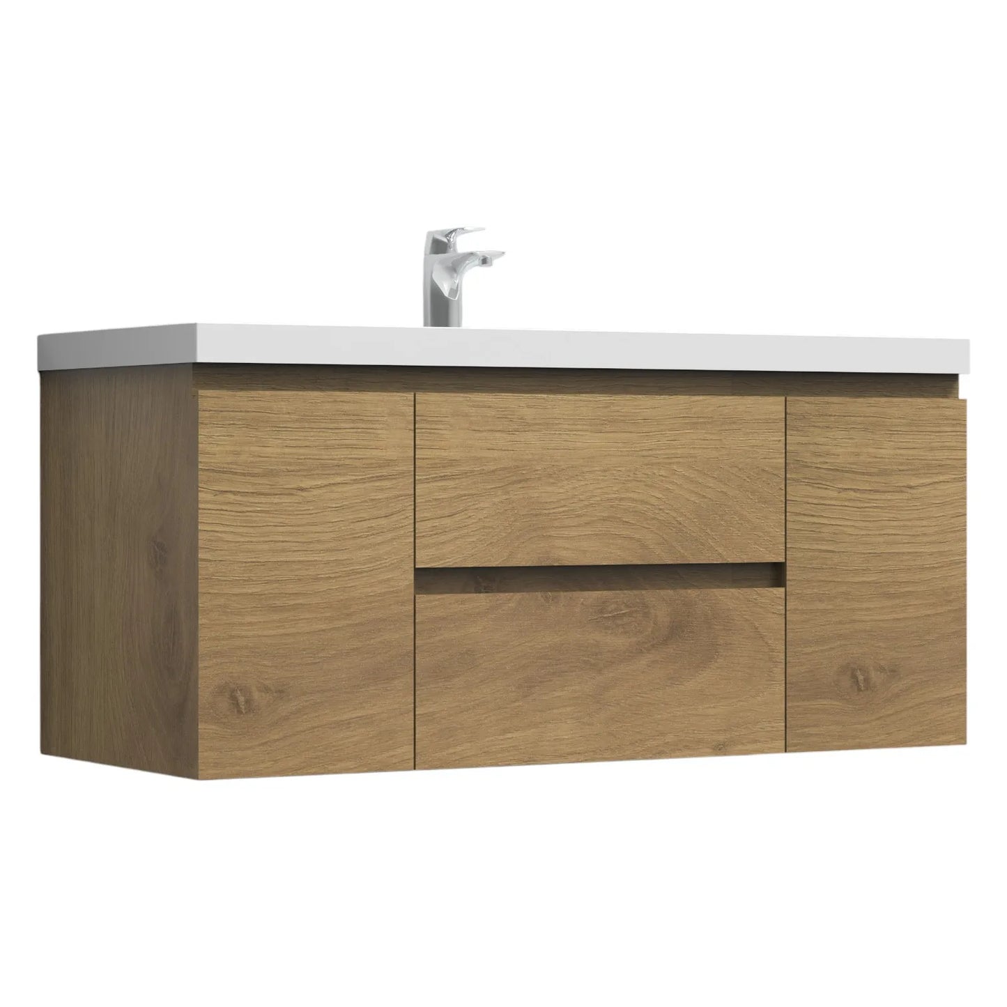 Angela Natural Oak & White Bathroom Vanity