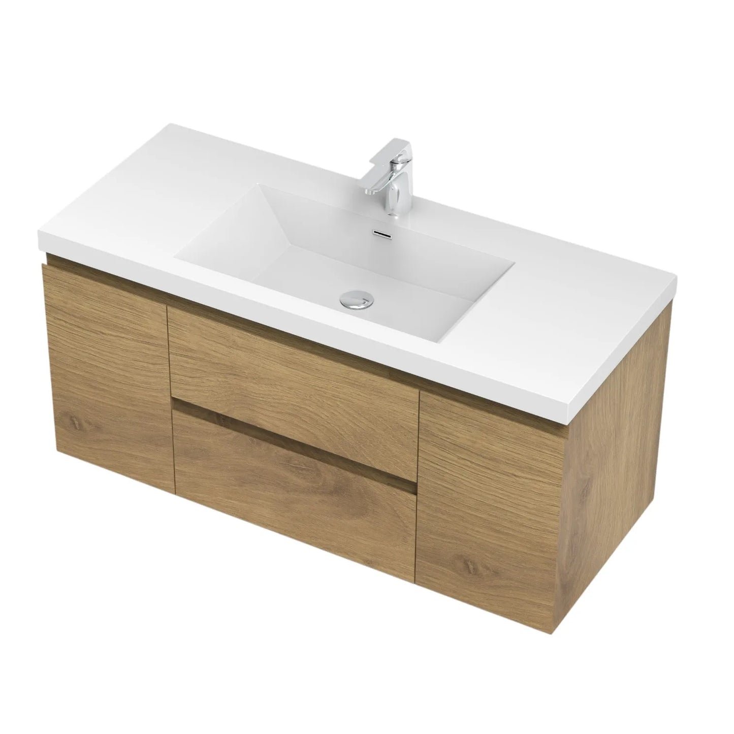 Angela Natural Oak & White Bathroom Vanity
