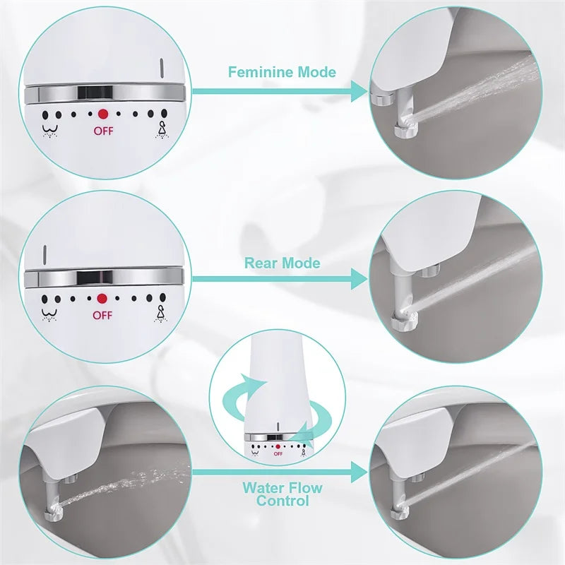 Toilet Bidet Ultra-Slim Bidet Seat With Brass Inlet Adjustable Water Pressure