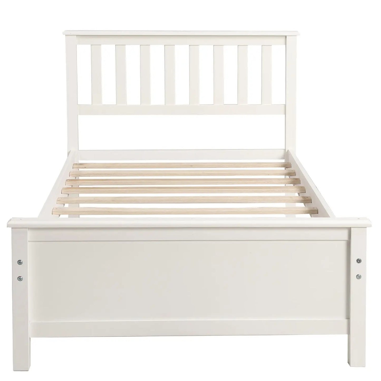 American Modern Double Bed Twin Size Solid Wood Platform