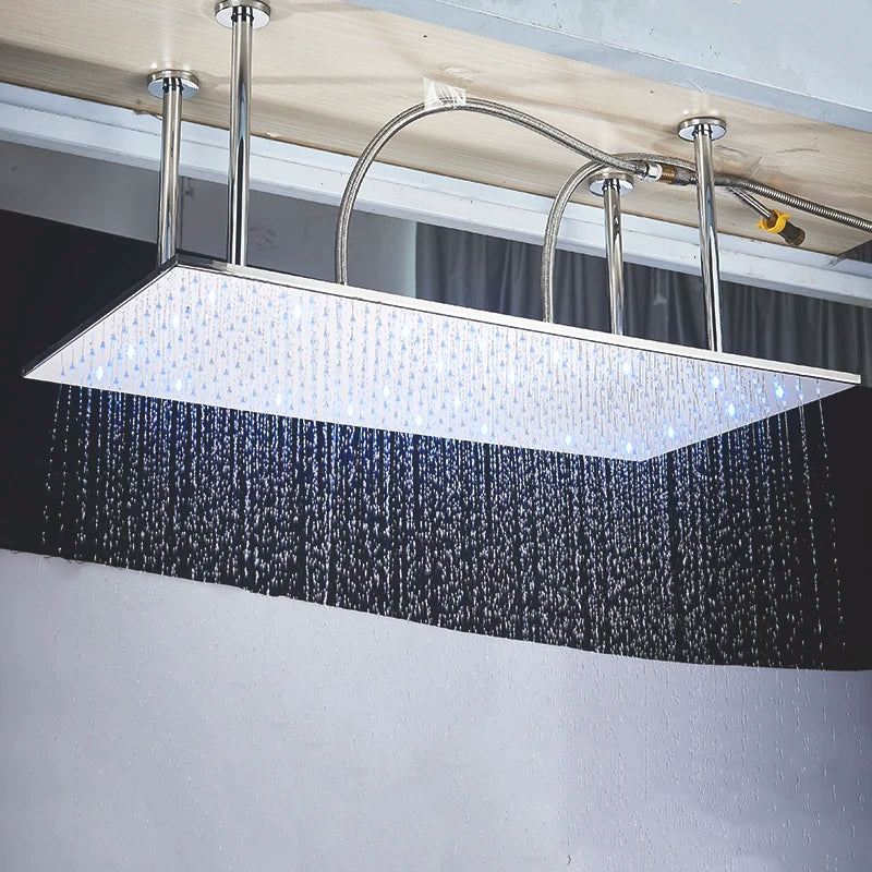 Large Rainfall Shower Head with and without LED Light