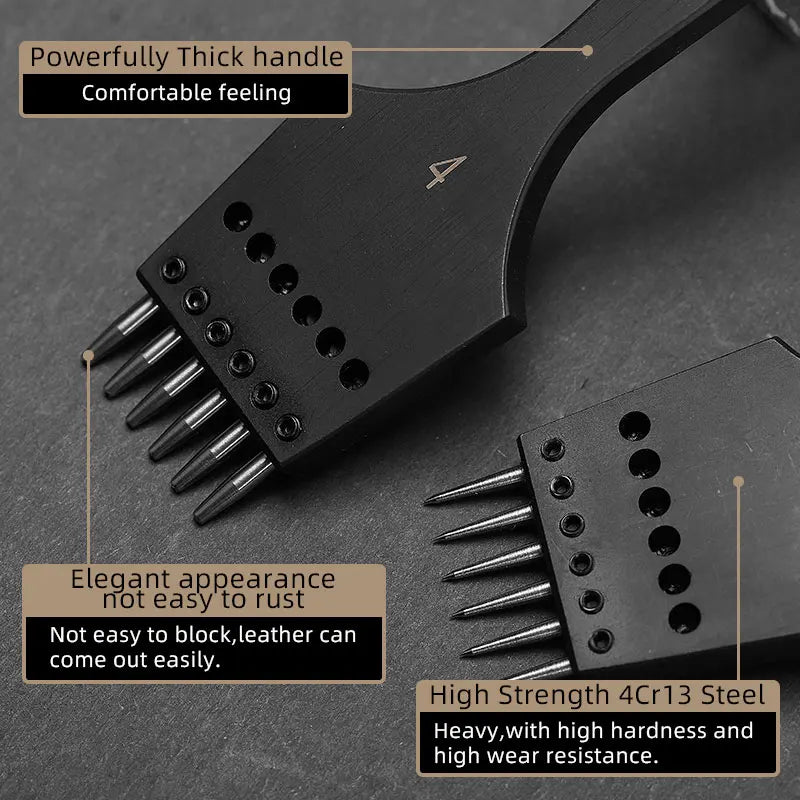 Iron Removable Round Hole Punch Leather Craft Chisel DIY Leather Tools