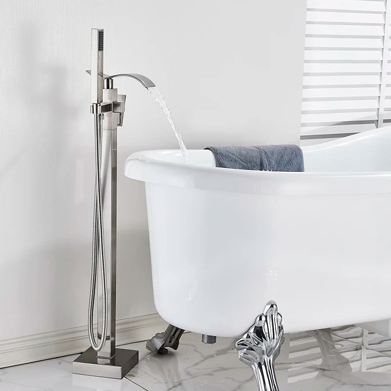 Floor Bathtub Faucet with Hand Shower