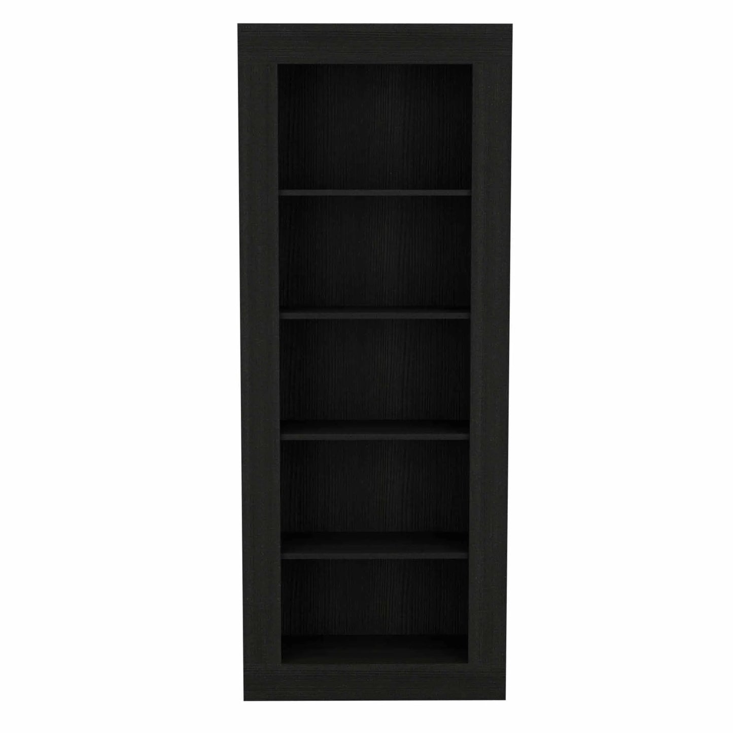 Rustic Oak Wood Black Bookshelf