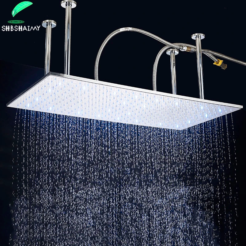 Large Rainfall Shower Head with and without LED Light