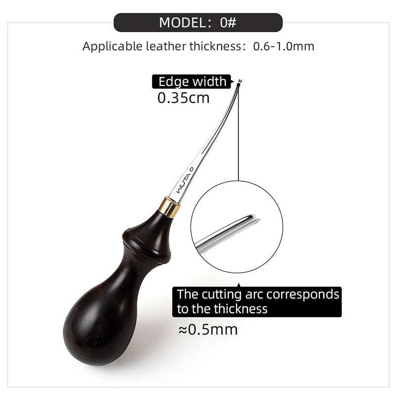 Leather Edge Ebony Handle Cutter Edger