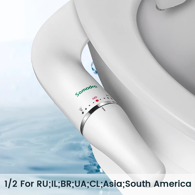 Toilet Bidet Ultra-Slim Bidet Seat With Brass Inlet Adjustable Water Pressure