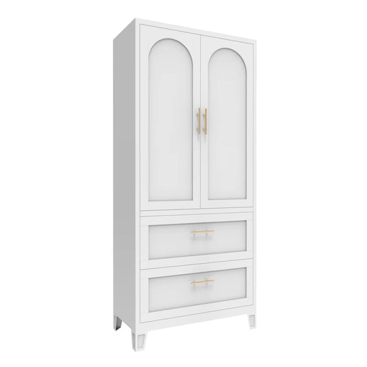 Convertible 2-Door 2-Drawer Cloth Wardrobe
