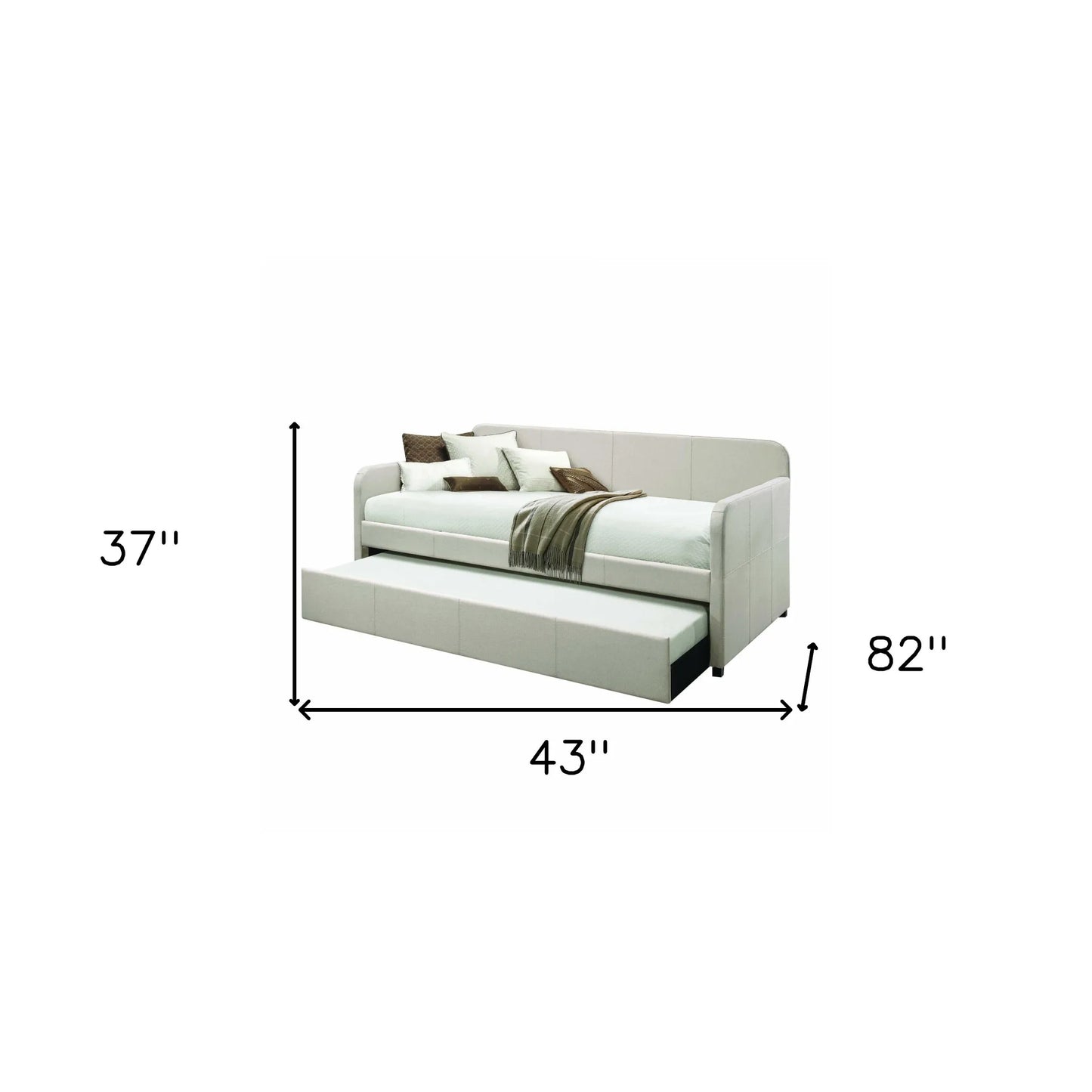 Twin Bed Frame in White and Light Gray Wood Accented