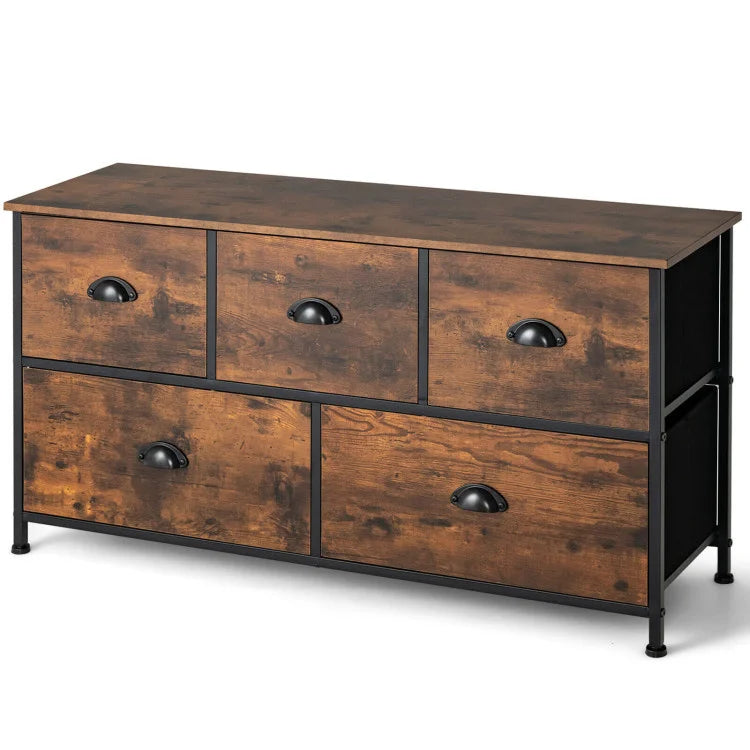 European Style Dresser Organizer with Teak Wooden Top Space-Saving