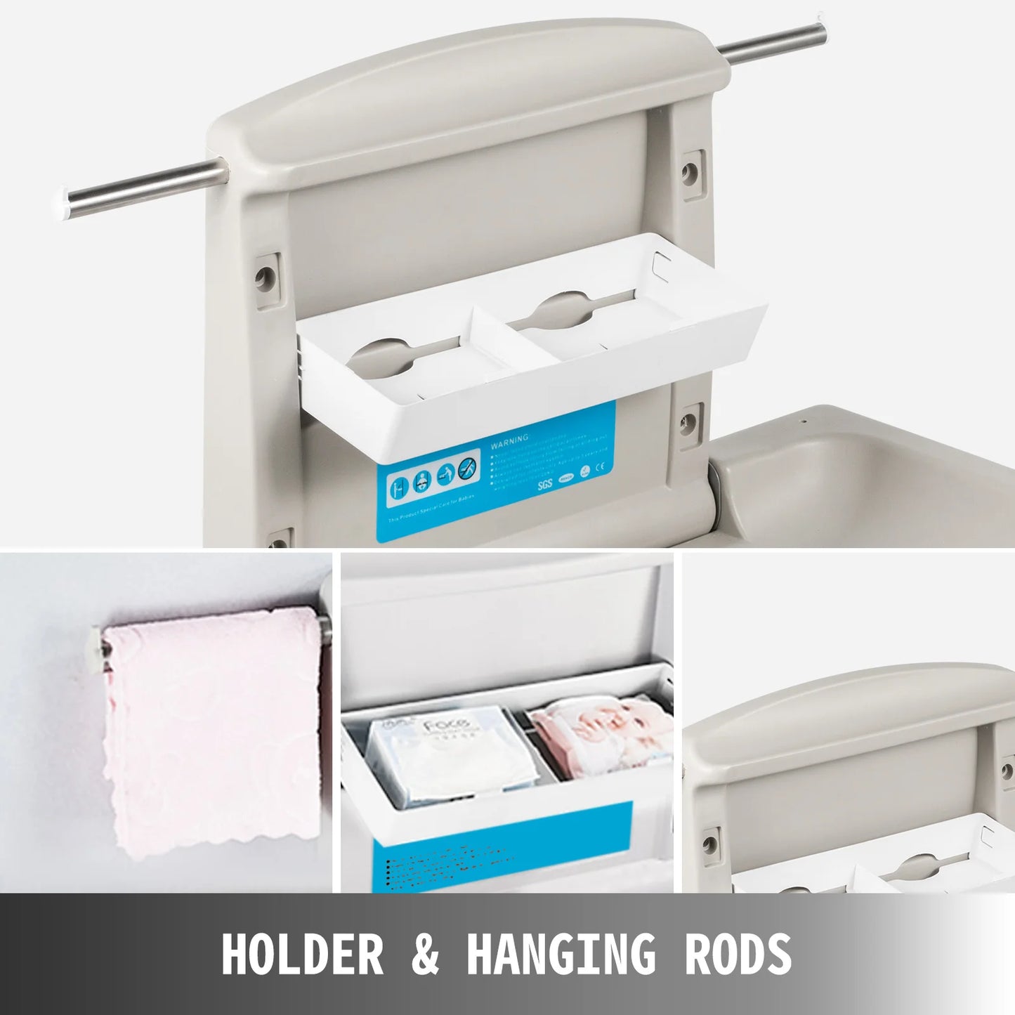 Baby Diaper Changing Table and Fold Down Vertical