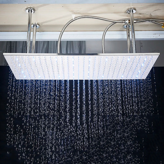 Large Rainfall Shower Head with and without LED Light