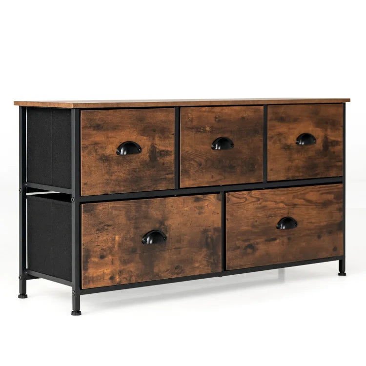 European Style Dresser Organizer with Teak Wooden Top Space-Saving