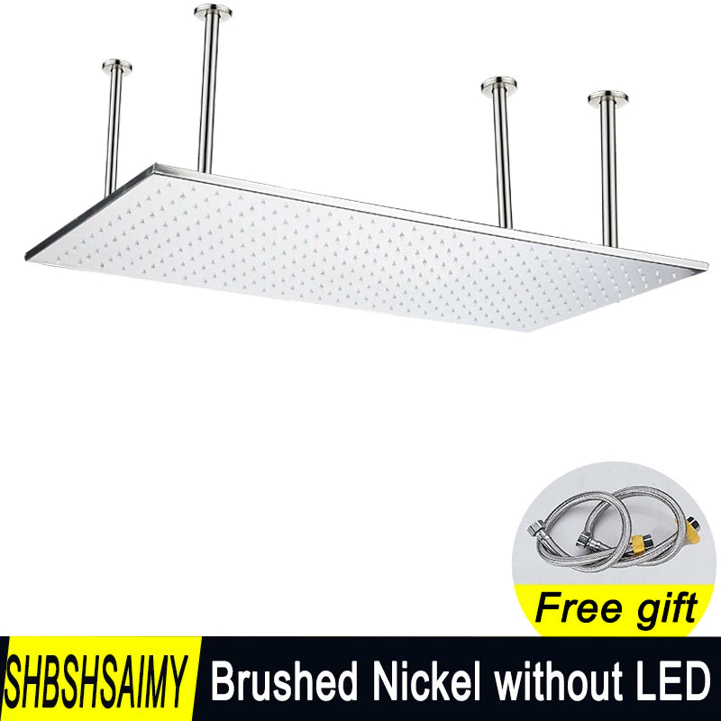 Large Rainfall Shower Head with and without LED Light