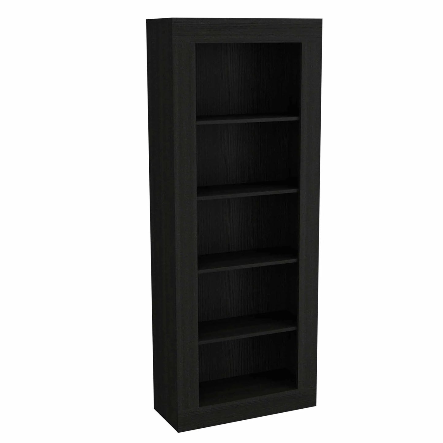 Rustic Oak Wood Black Bookshelf