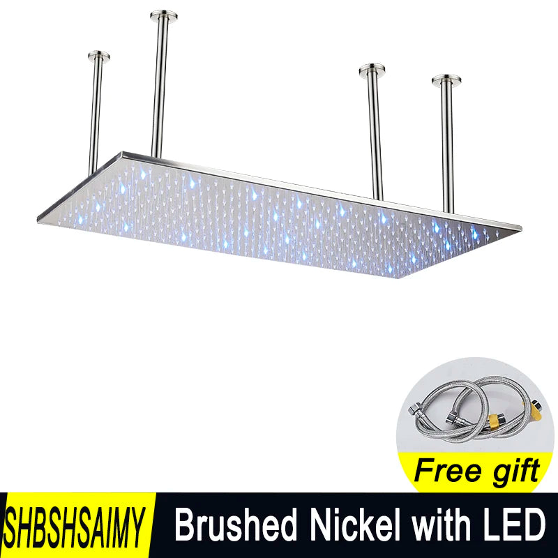 Large Rainfall Shower Head with and without LED Light