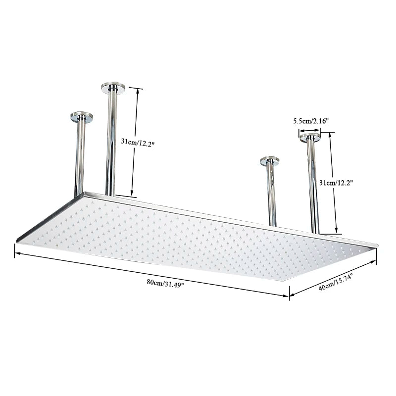 Large Rainfall Shower Head with and without LED Light