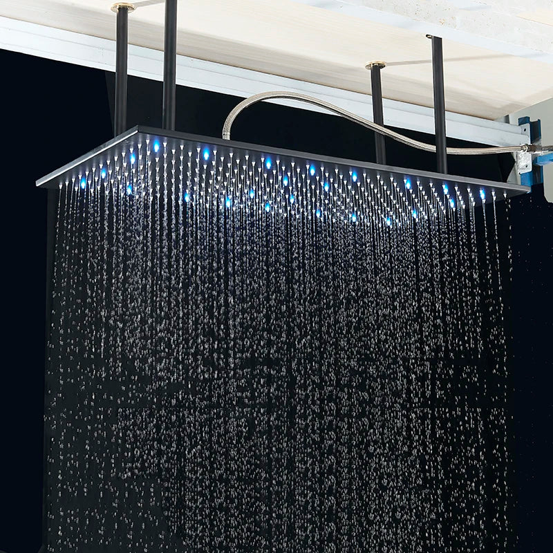 Large Rainfall Shower Head with and without LED Light