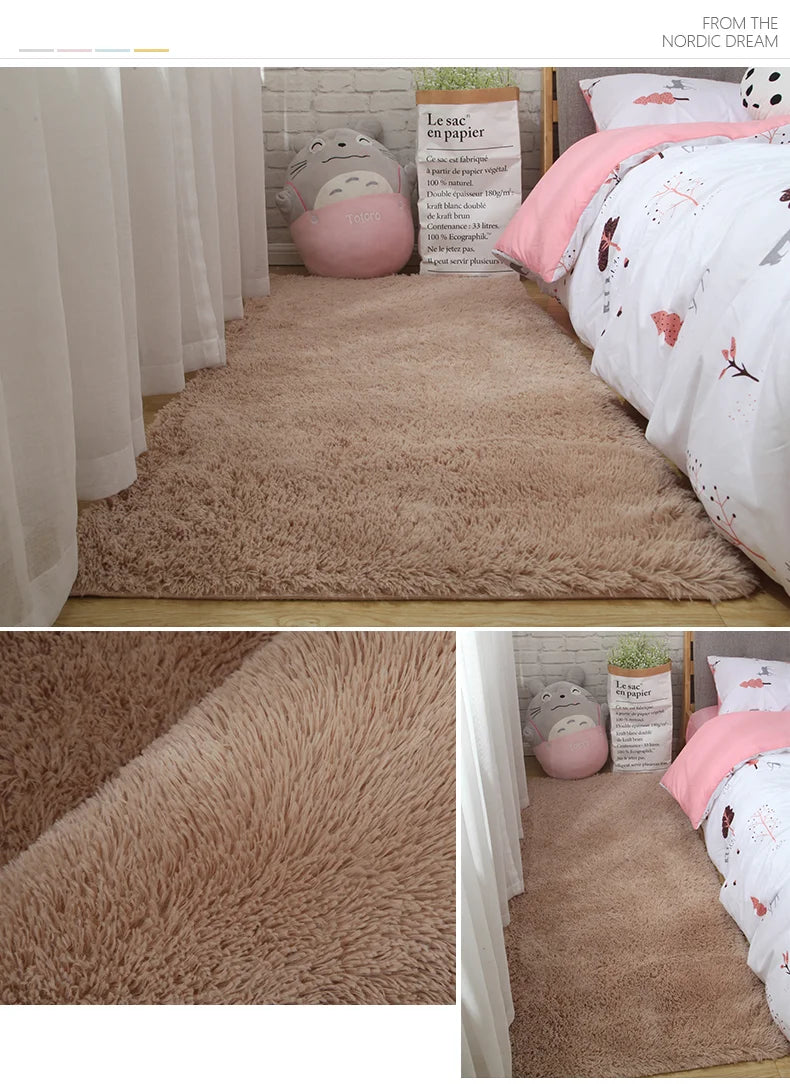 Bedroom Carpet Soft Mat Fluffy Rugs