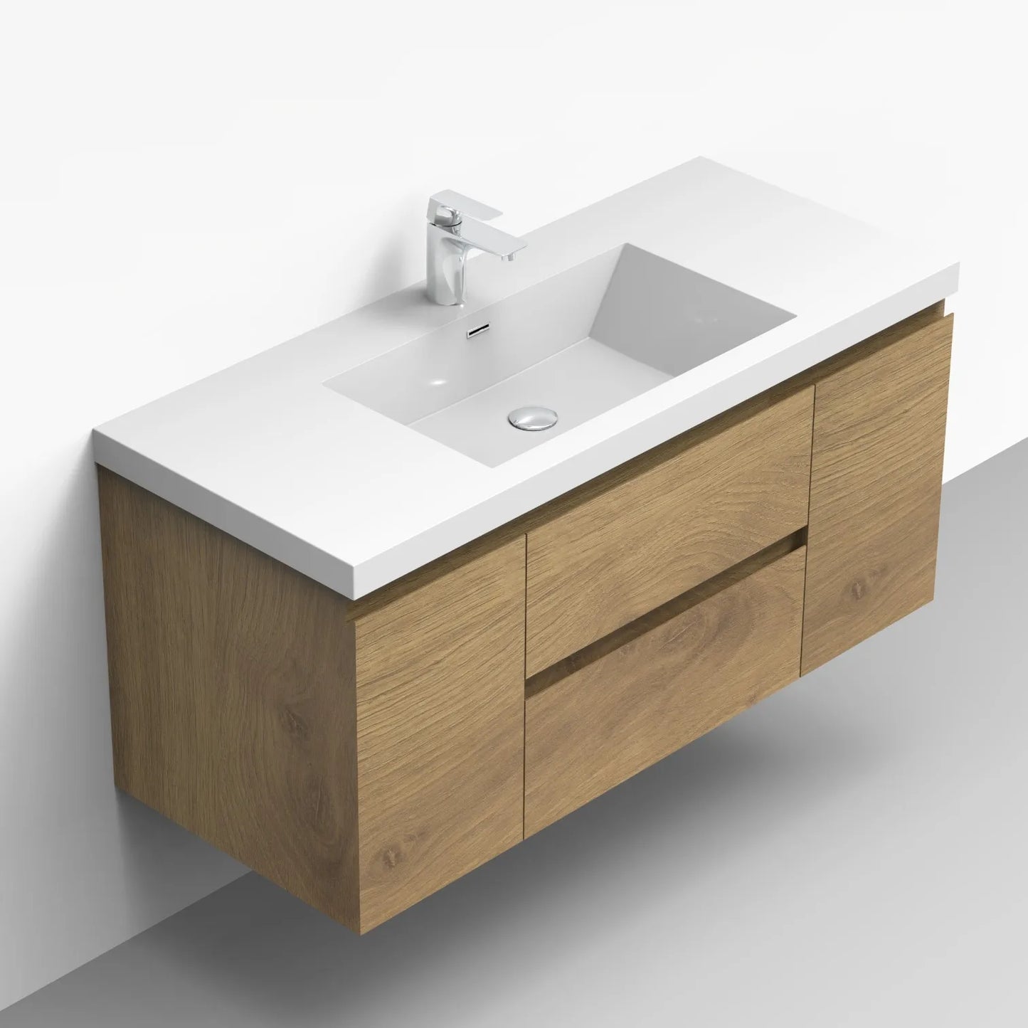 Angela Natural Oak & White Bathroom Vanity