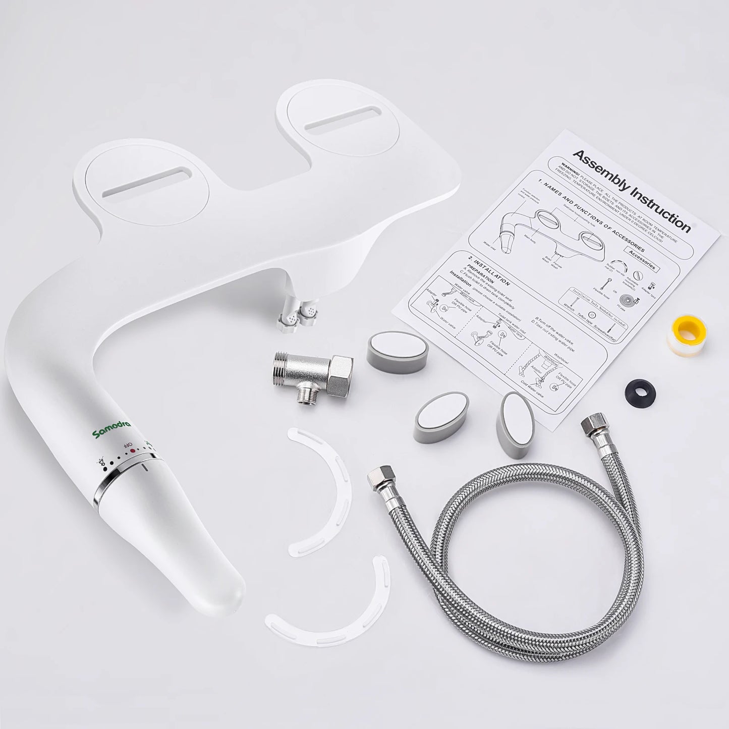 Toilet Bidet Ultra-Slim Bidet Seat With Brass Inlet Adjustable Water Pressure