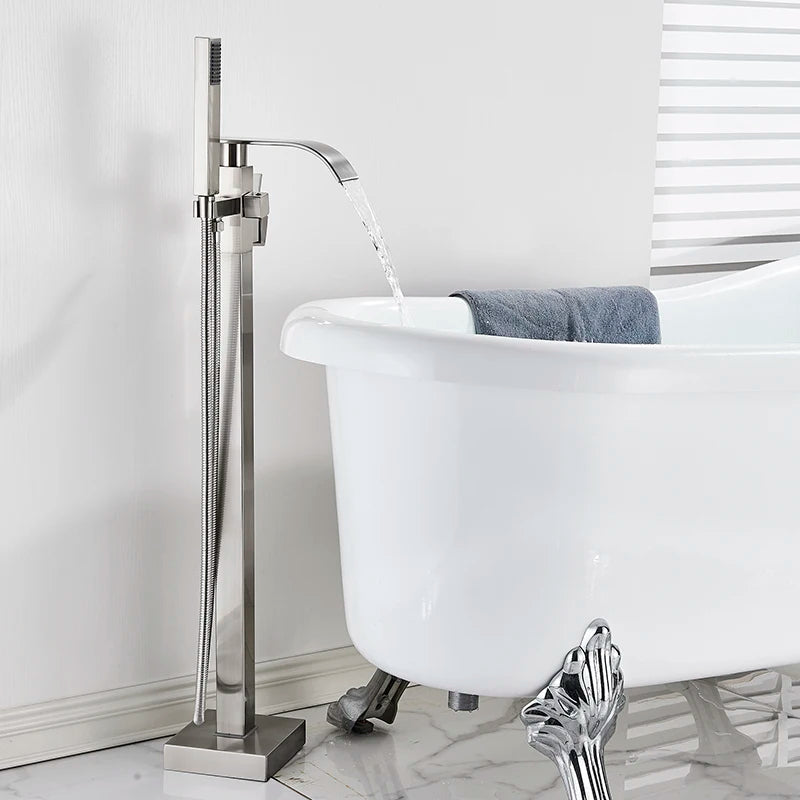 Floor Bathtub Faucet with Hand Shower
