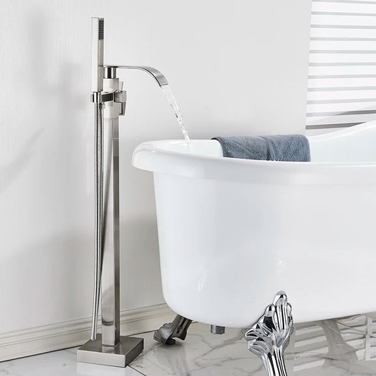 Floor Bathtub Faucet with Hand Shower