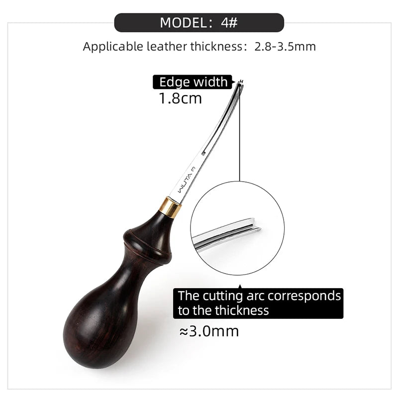 Leather Edge Ebony Handle Cutter Edger