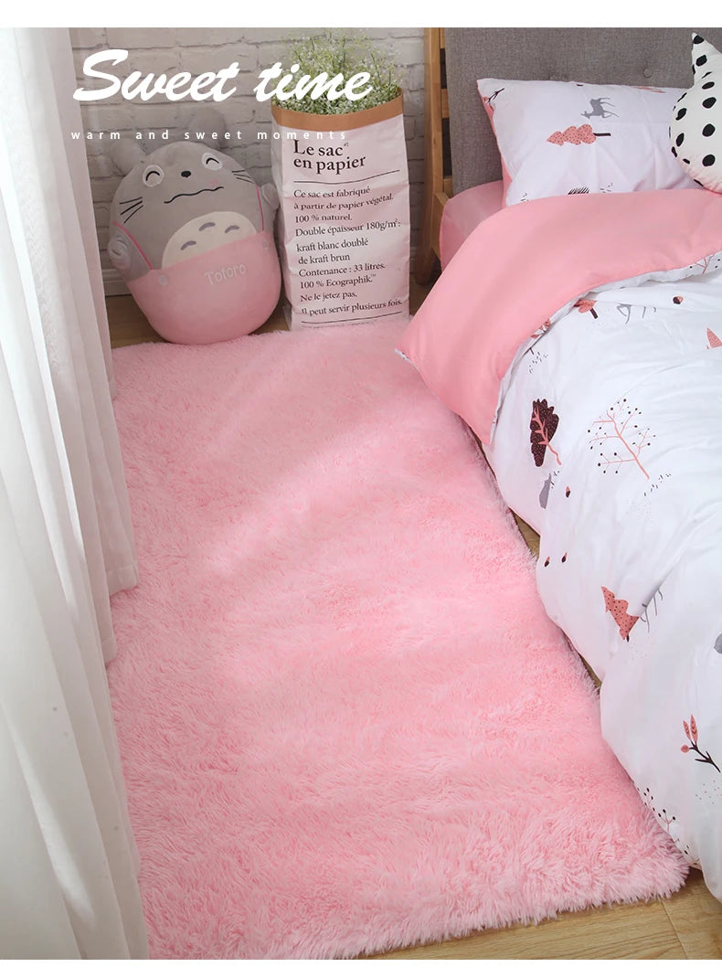 Bedroom Carpet Soft Mat Fluffy Rugs