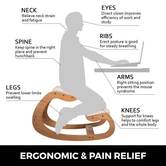 Ergonomic Kneeling Chair Stool W/ Thick Cushion
