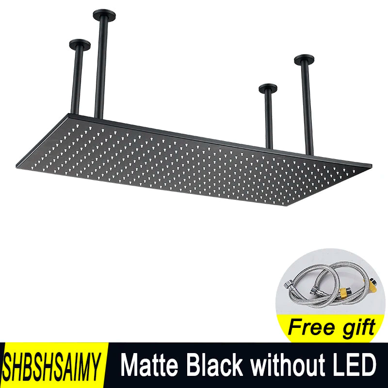 Large Rainfall Shower Head with and without LED Light