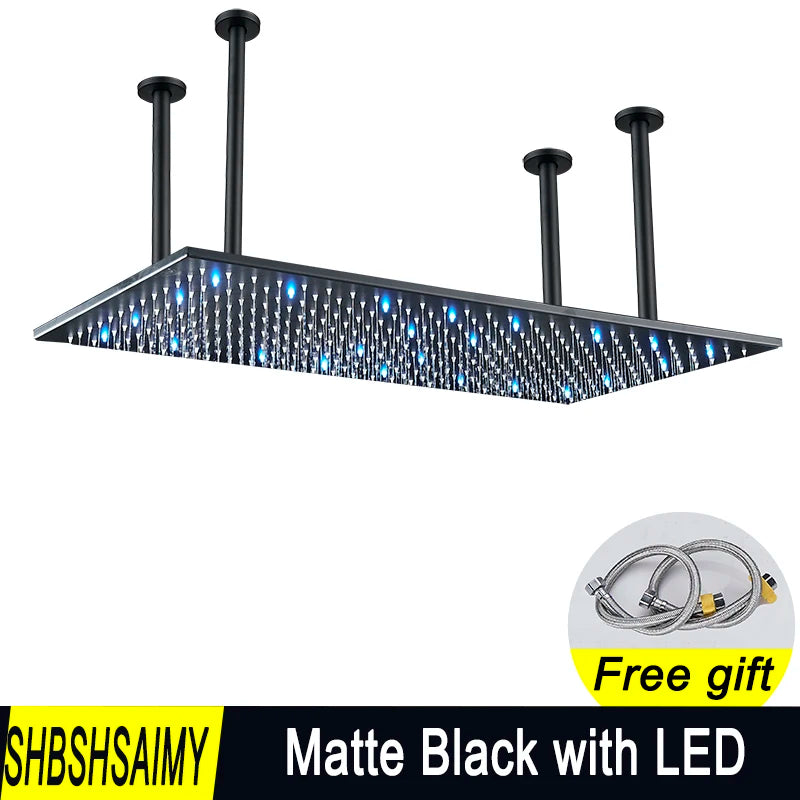 Large Rainfall Shower Head with and without LED Light