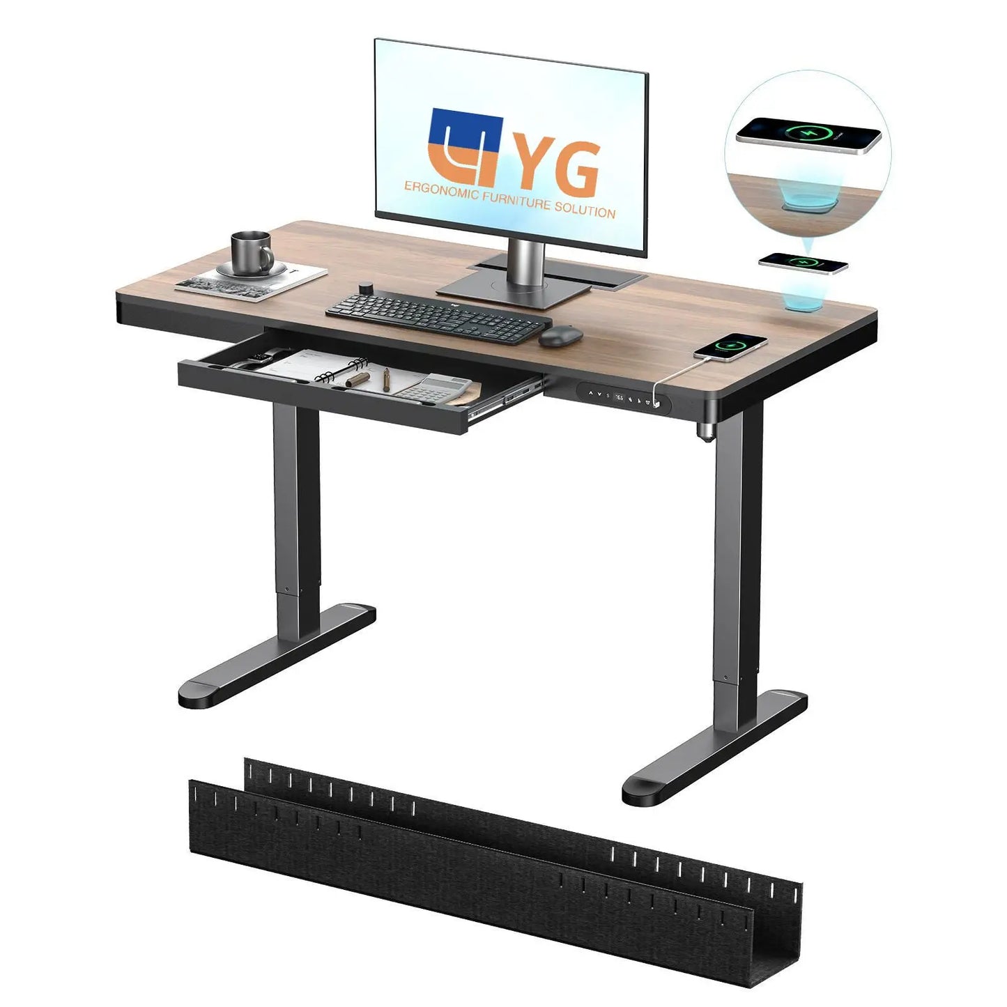 Electric Standing Desk, Height Adjustable Desk with USB Charging Ports