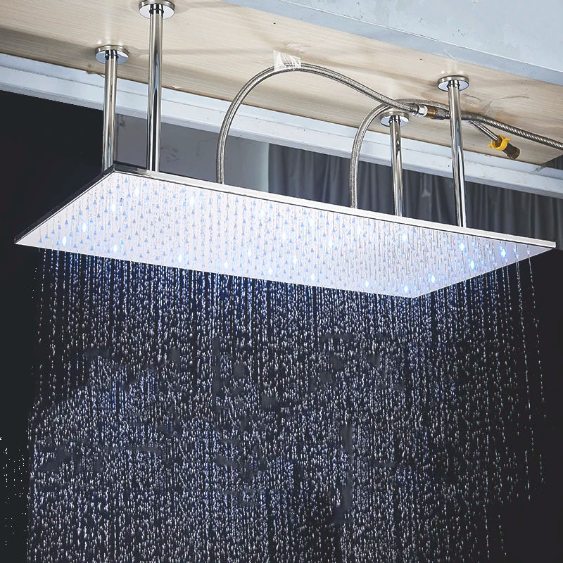 Large Rainfall Shower Head with and without LED Light