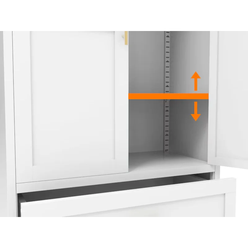 Convertible 2-Door 2-Drawer Cloth Wardrobe