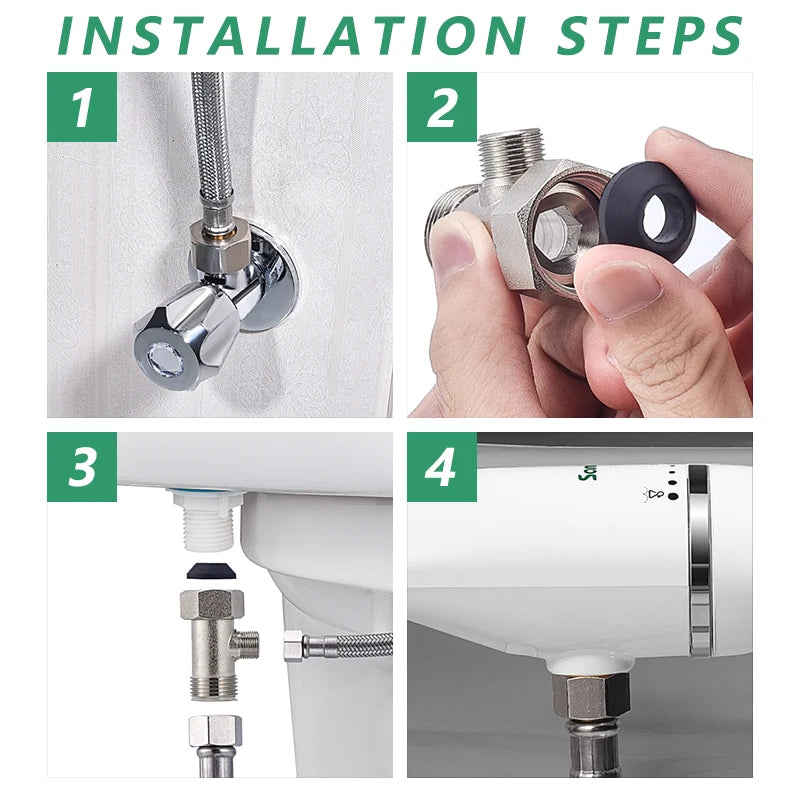 Toilet Bidet Ultra-Slim Bidet Seat With Brass Inlet Adjustable Water Pressure