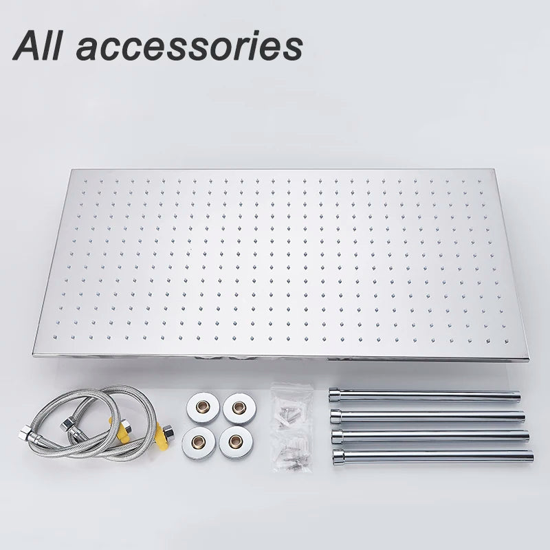 Large Rainfall Shower Head with and without LED Light
