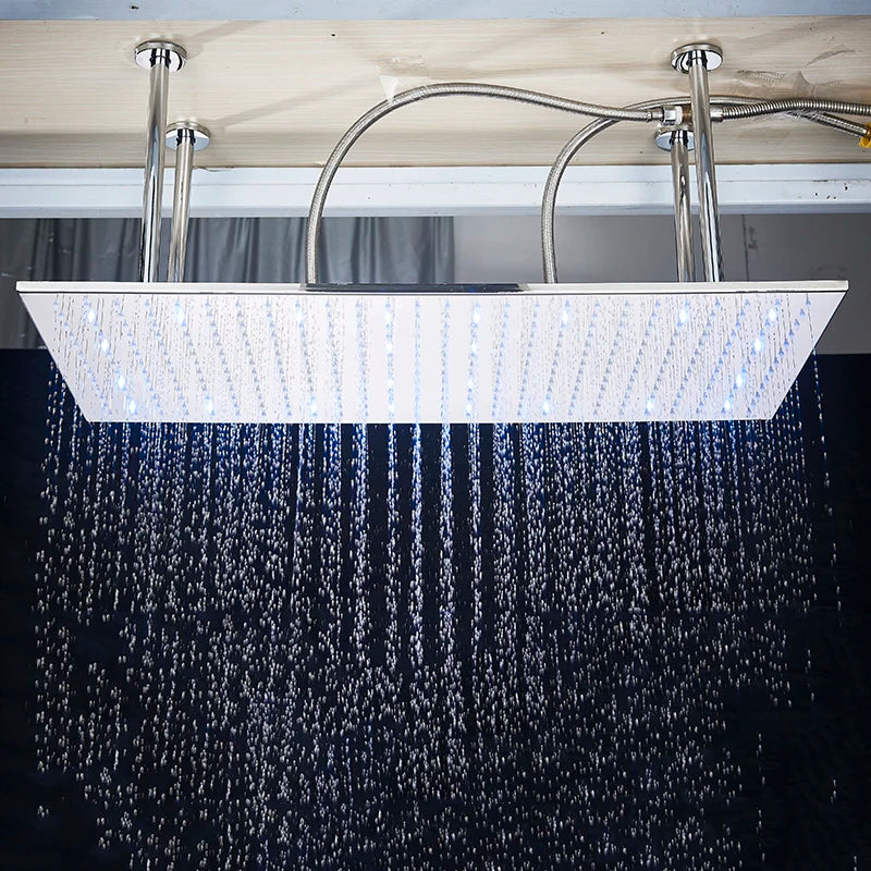 Large Rainfall Shower Head with and without LED Light