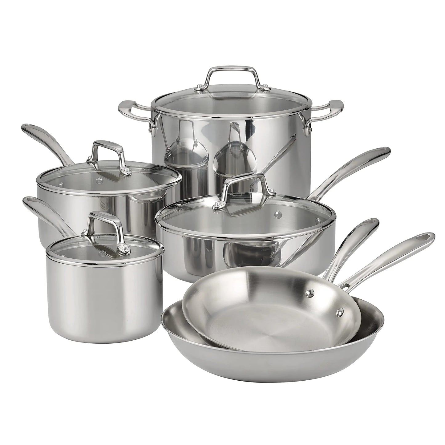 Cookware Set with Glass Lids, Pots and Pans