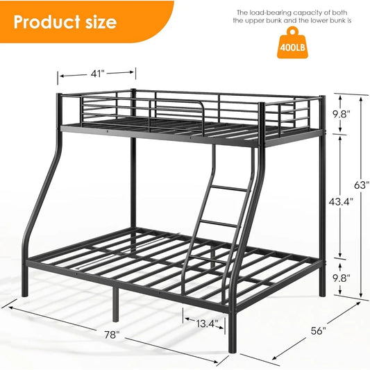 Heavy Duty Metal Bunk Beds Twin Over Full Size