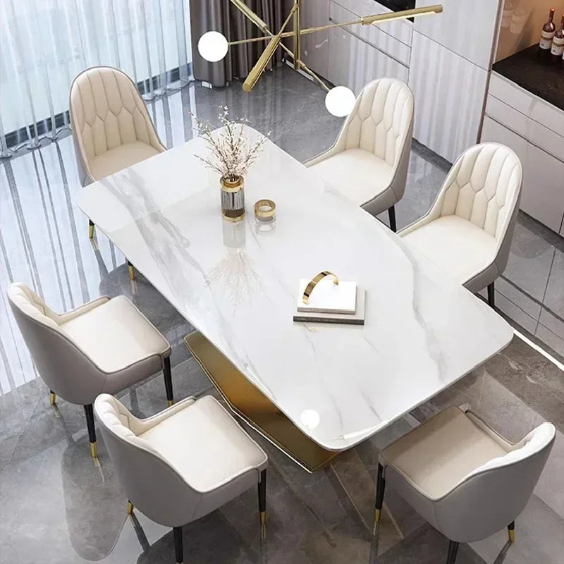 Thick Solid Center Steel Luxury Dining Table