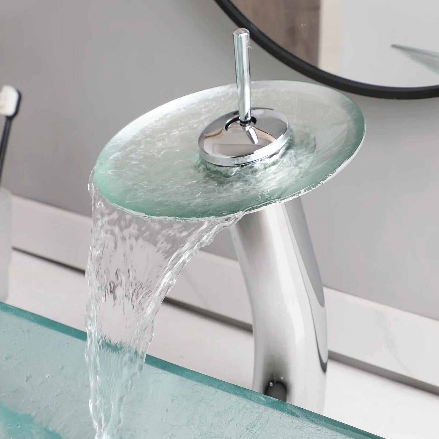 Big Tempered Glass Basin Sink