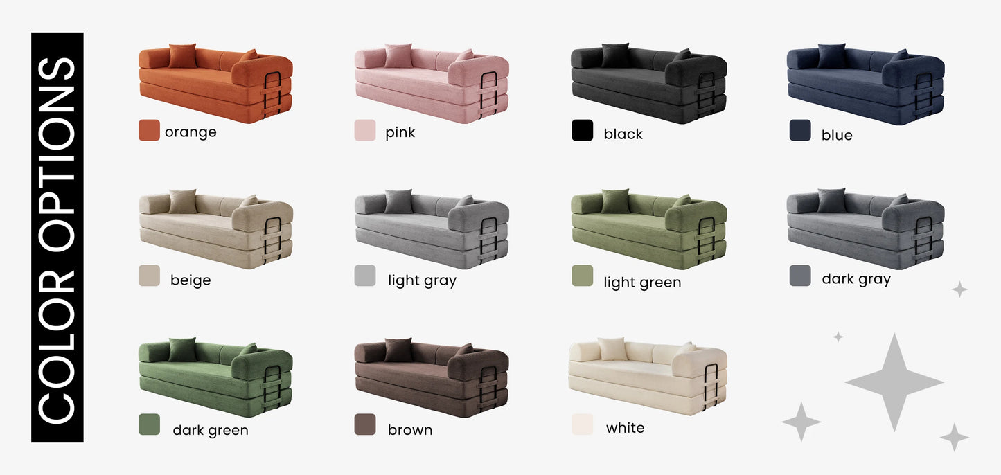 Boneless Couch Foldable Convertible Futon Sleeper Sofa Bed