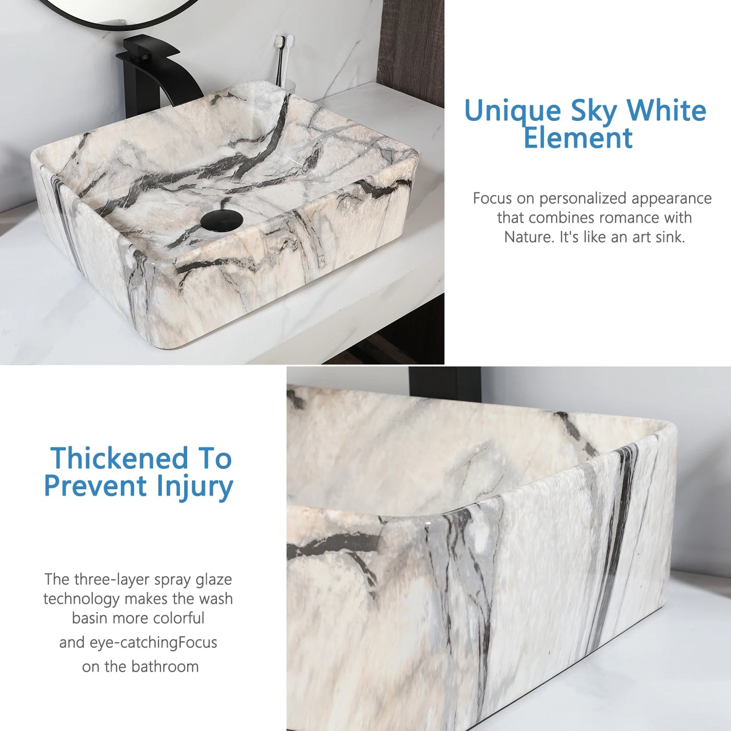 Vessel Sink Ceramic Vessel Sink with Faucet Combo